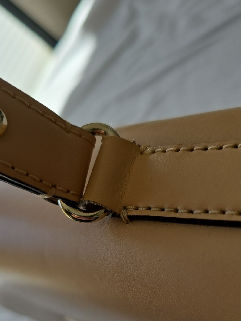 kate spade Beige Leather Structured Satchel with Gold Hardware - Picture 7 of 13